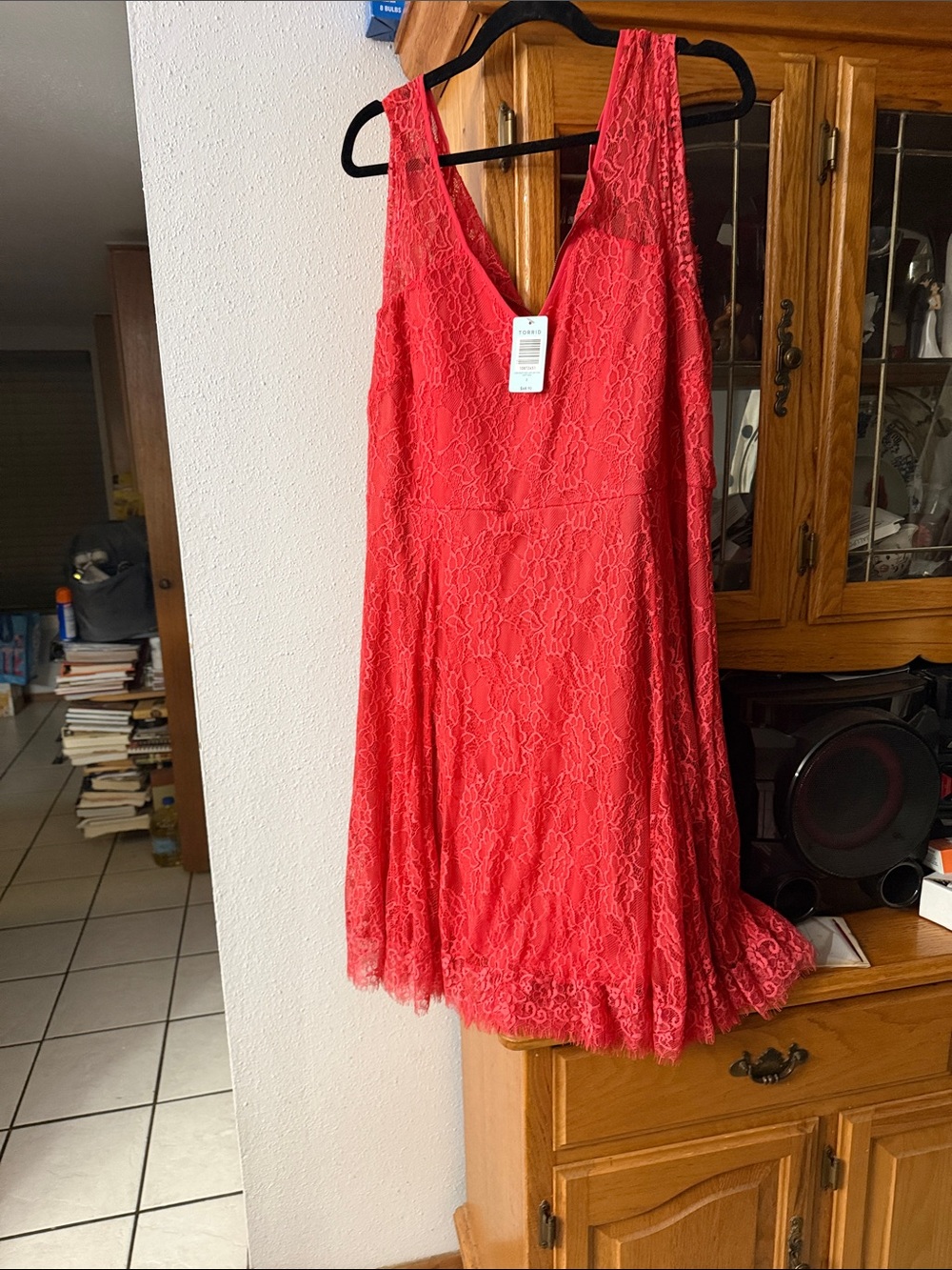 torrid Red Lace V-Neck Midi Dress